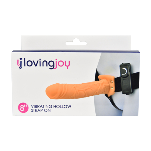 Loving Joy 8 Inch Vibrating Hollow Strap On - Image 5