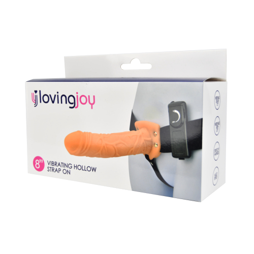 Loving Joy 8 Inch Vibrating Hollow Strap On - Image 6