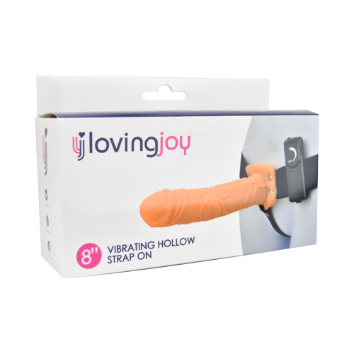 Loving Joy 8 Inch Vibrating Hollow Strap On - Image 7