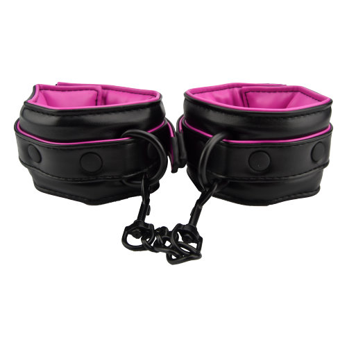 Bound to Please Pink & Black Wrist Cuffs - Image 3