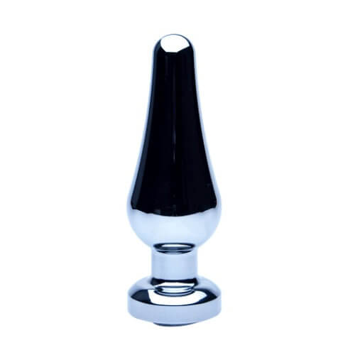 Precious Metals Smooth Silver Butt Plug-Medium - Image 3