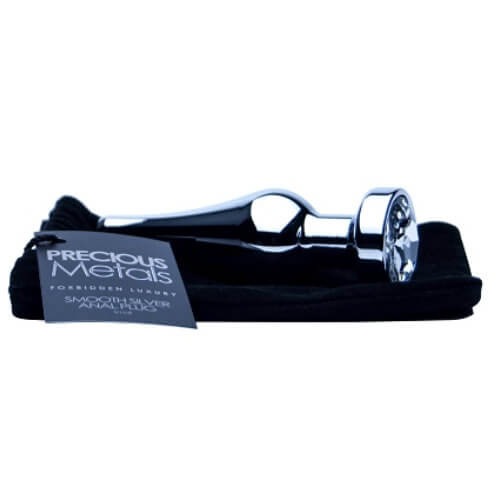 Precious Metals Smooth Silver Butt Plug-Medium - Image 4