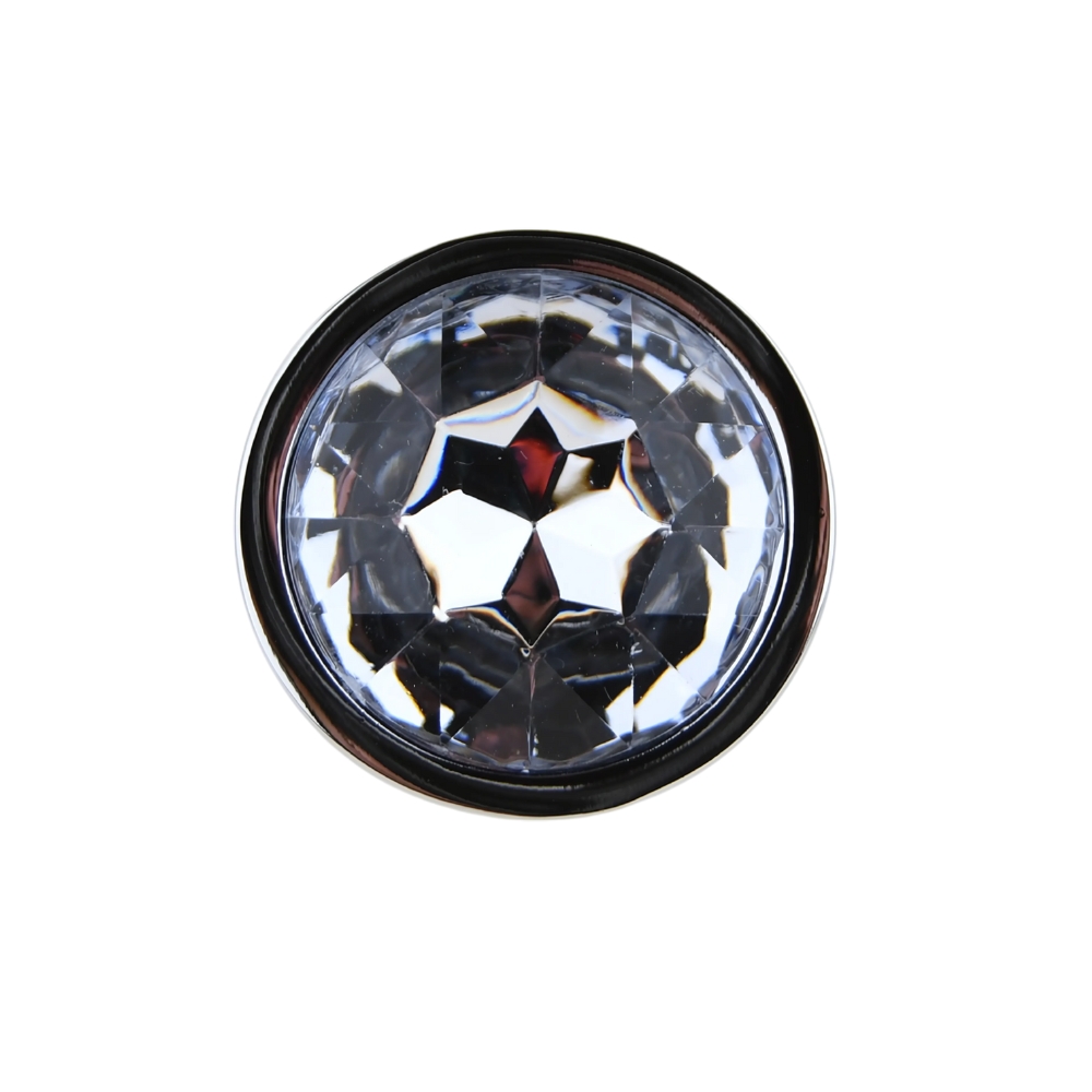 Toosh Silver Metal Butt Plug Small Clear Stone - Image 8