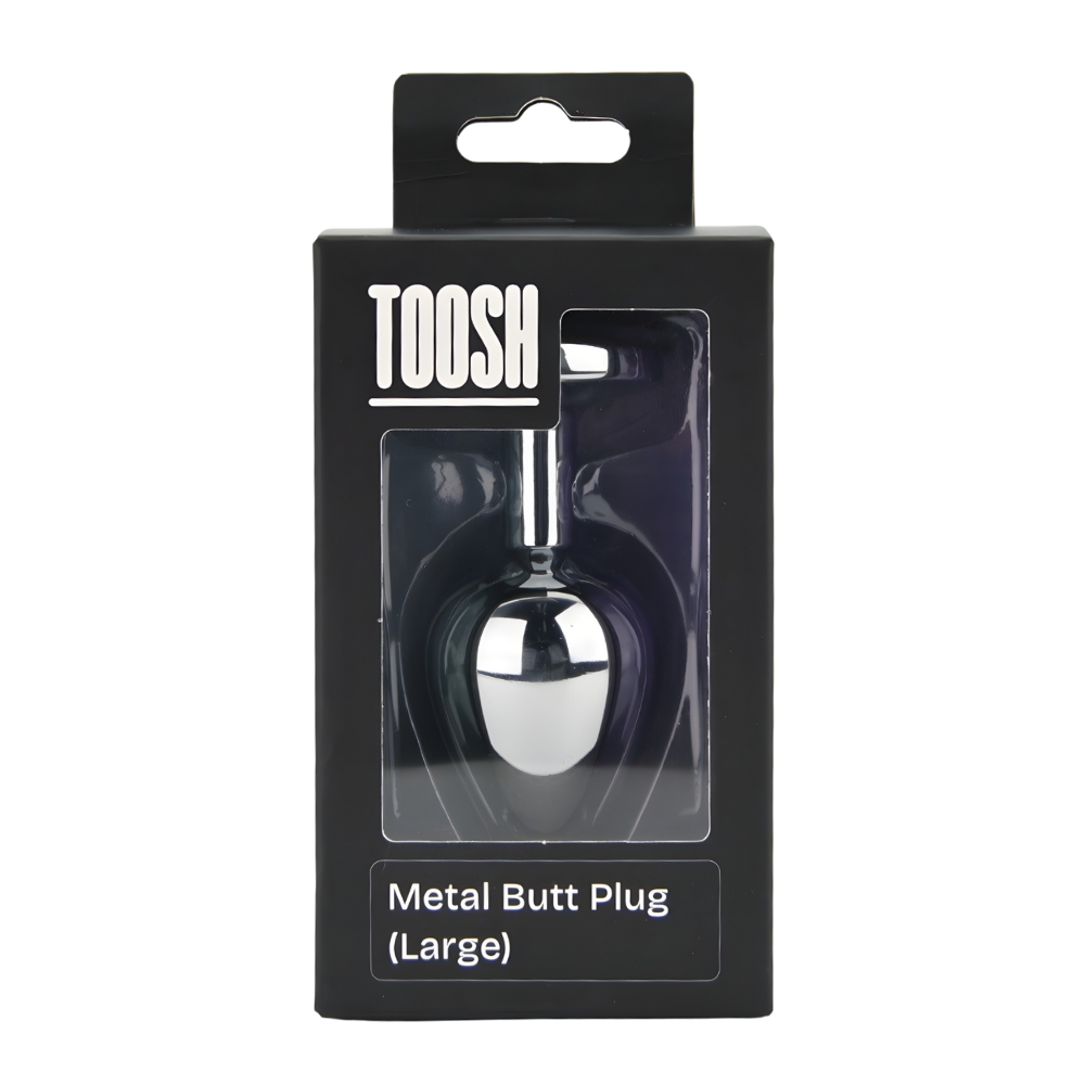Toosh Silver Metal Butt Plug Large Clear Stone - Image 9