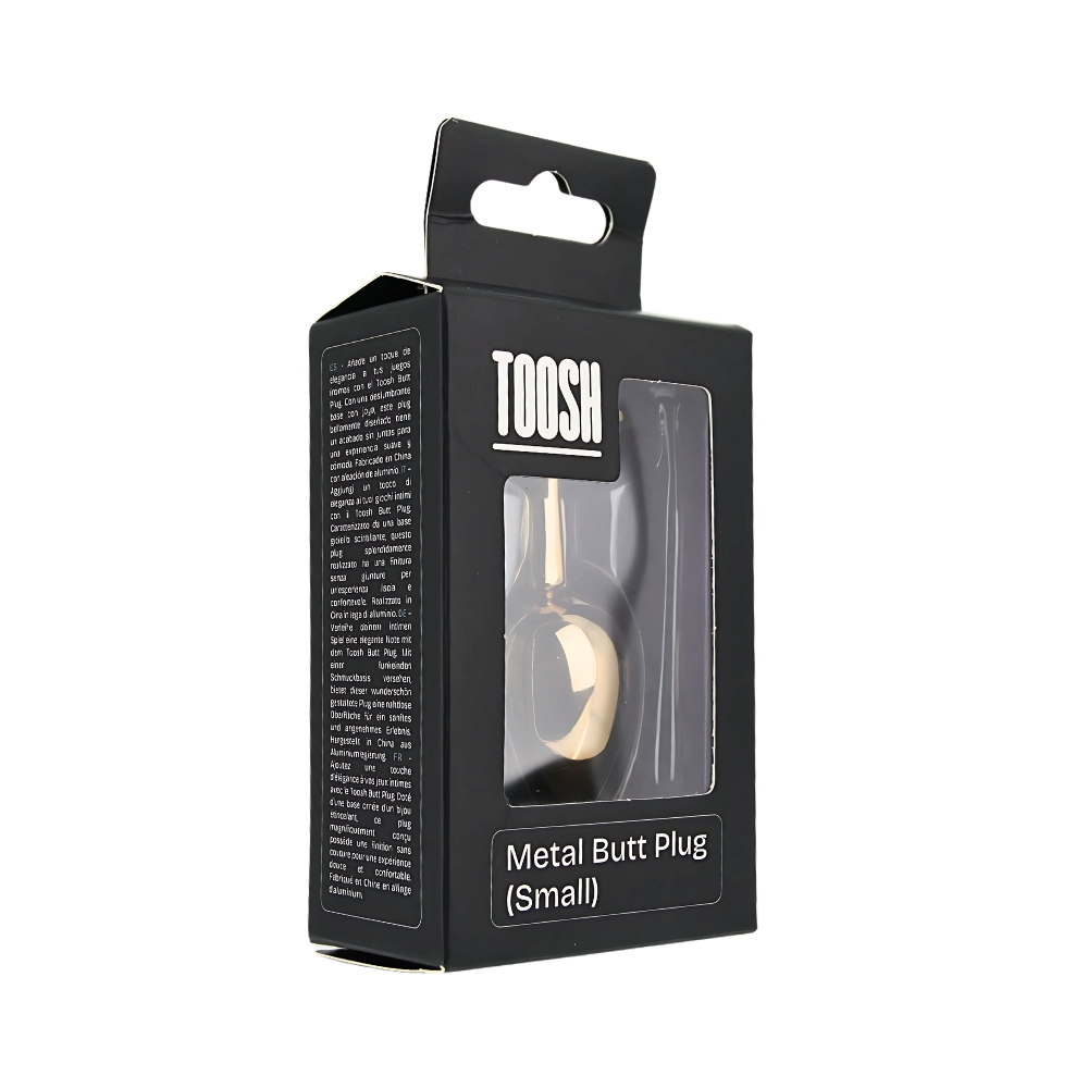 Toosh Gold Metal Butt Plug Small Clear Stone - Image 11