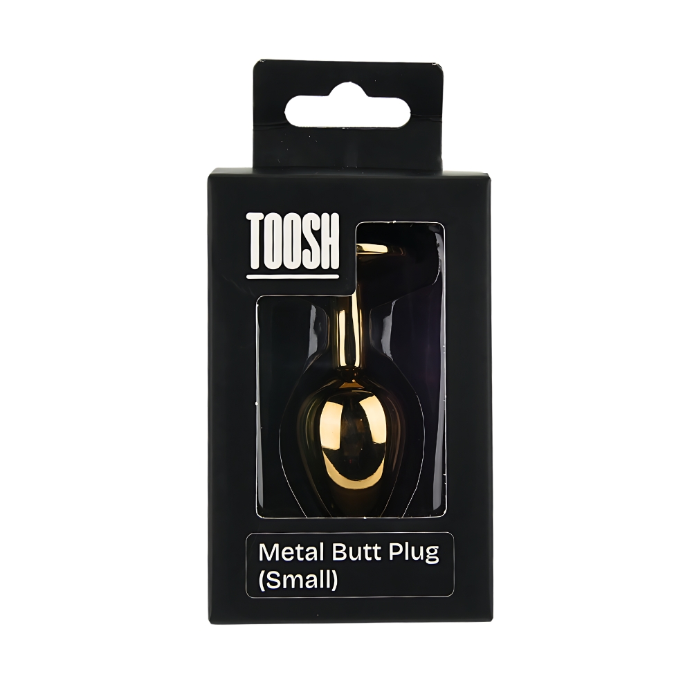 Toosh Gold Metal Butt Plug Small Clear Stone - Image 9