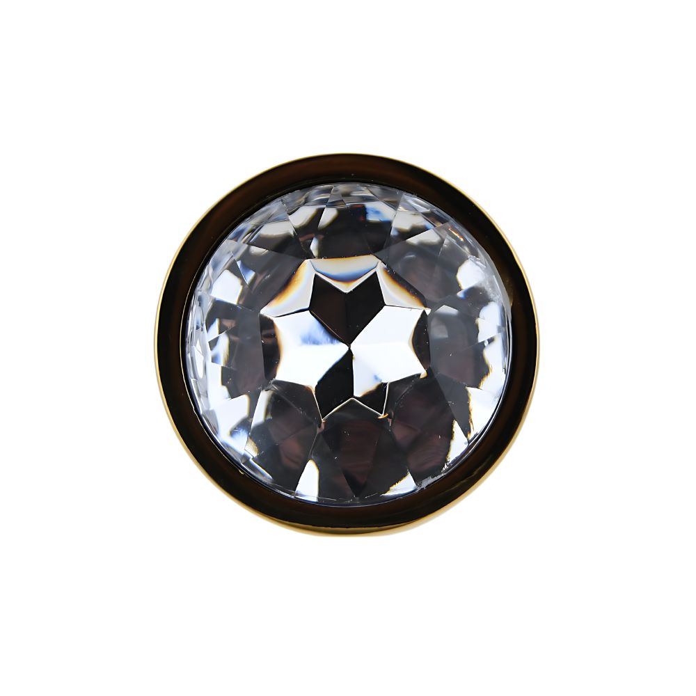 Toosh Gold Metal Butt Plug Small Clear Stone - Image 8