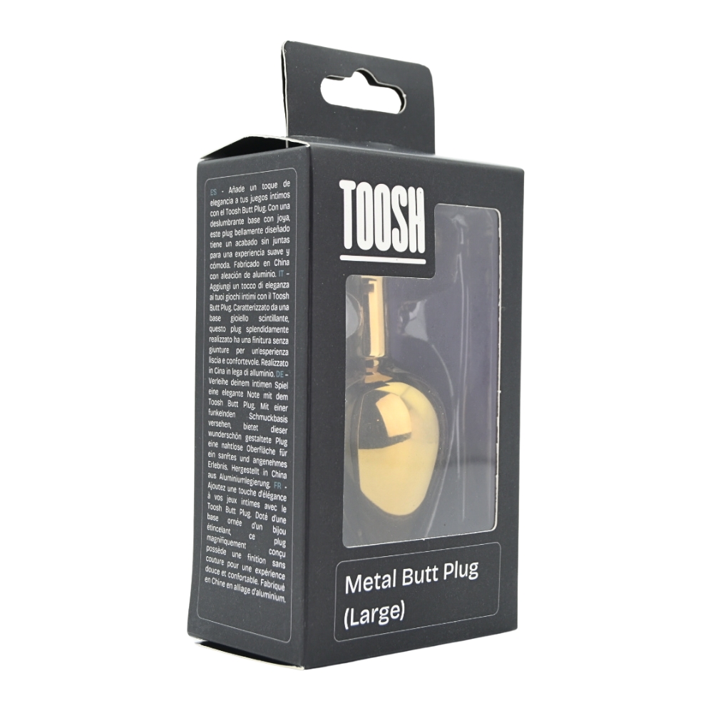 Toosh Gold Metal Butt Plug Large Red Stone - Image 9