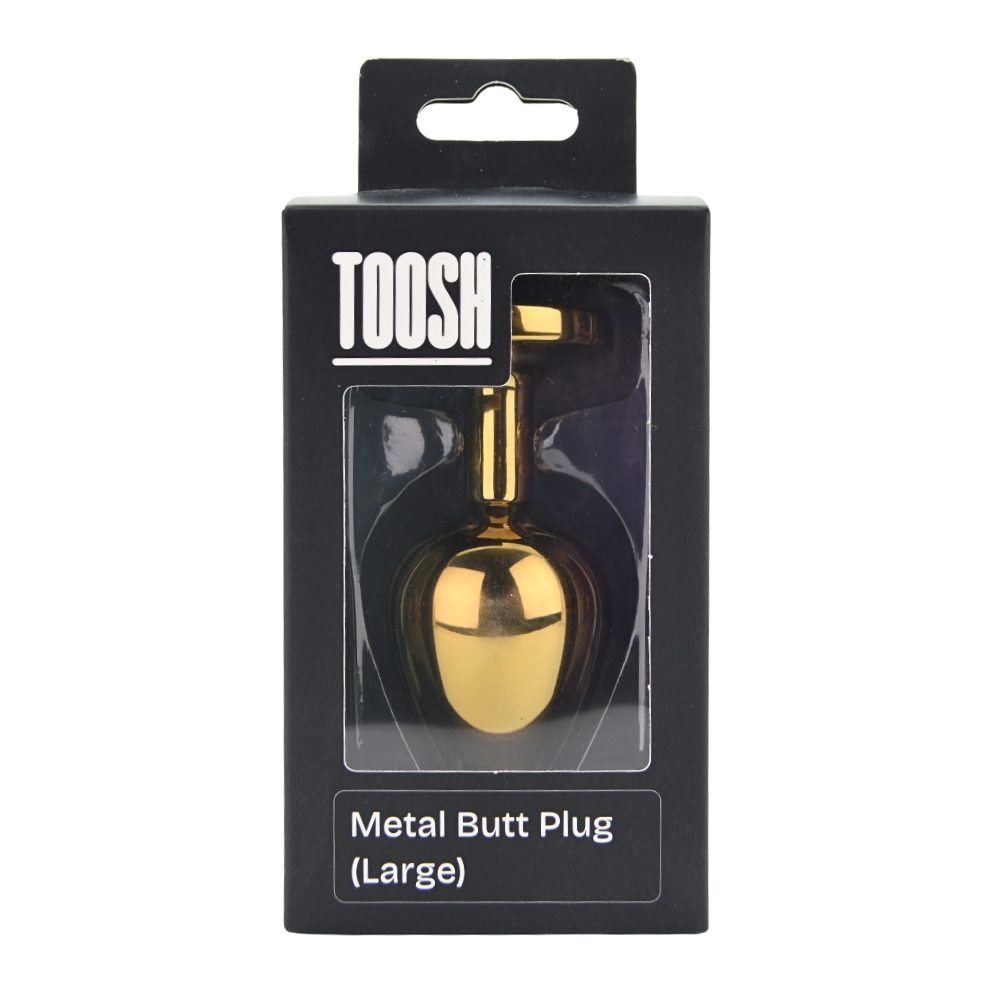 Toosh Gold Metal Butt Plug Large Red Stone - Image 8