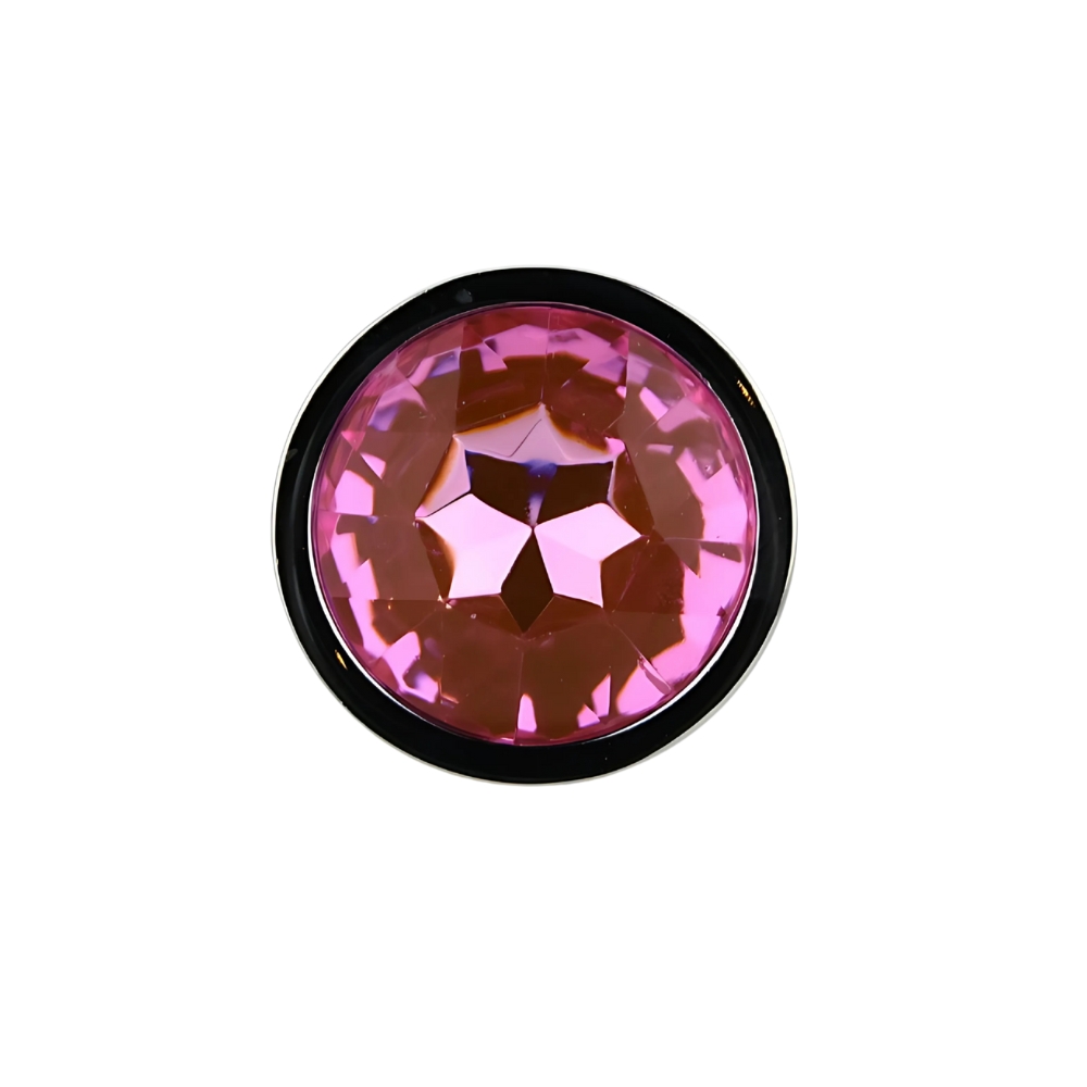 Toosh Silver Metal Butt Plug Small Pink Stone - Image 8