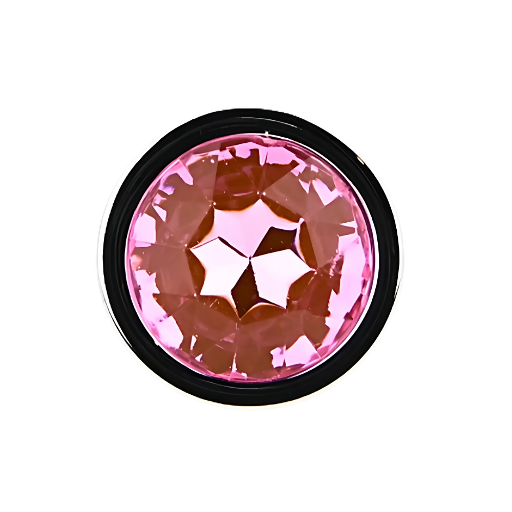 Toosh Silver Metal Butt Plug Medium Pink Stone - Image 8