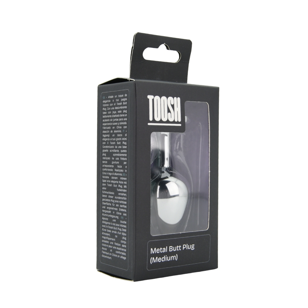 Toosh Silver Metal Butt Plug Medium Pink Stone - Image 11