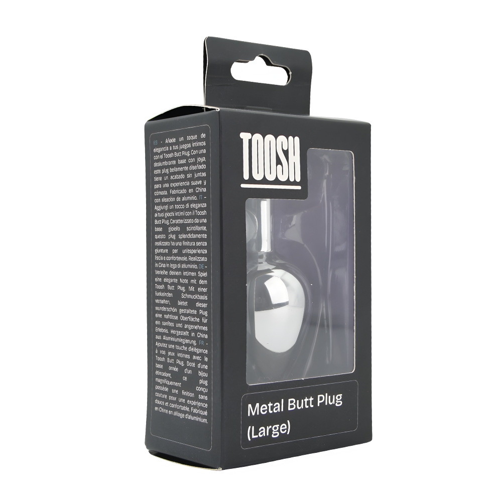 Toosh Silver Metal Butt Plug Large Pink Stone - Image 10