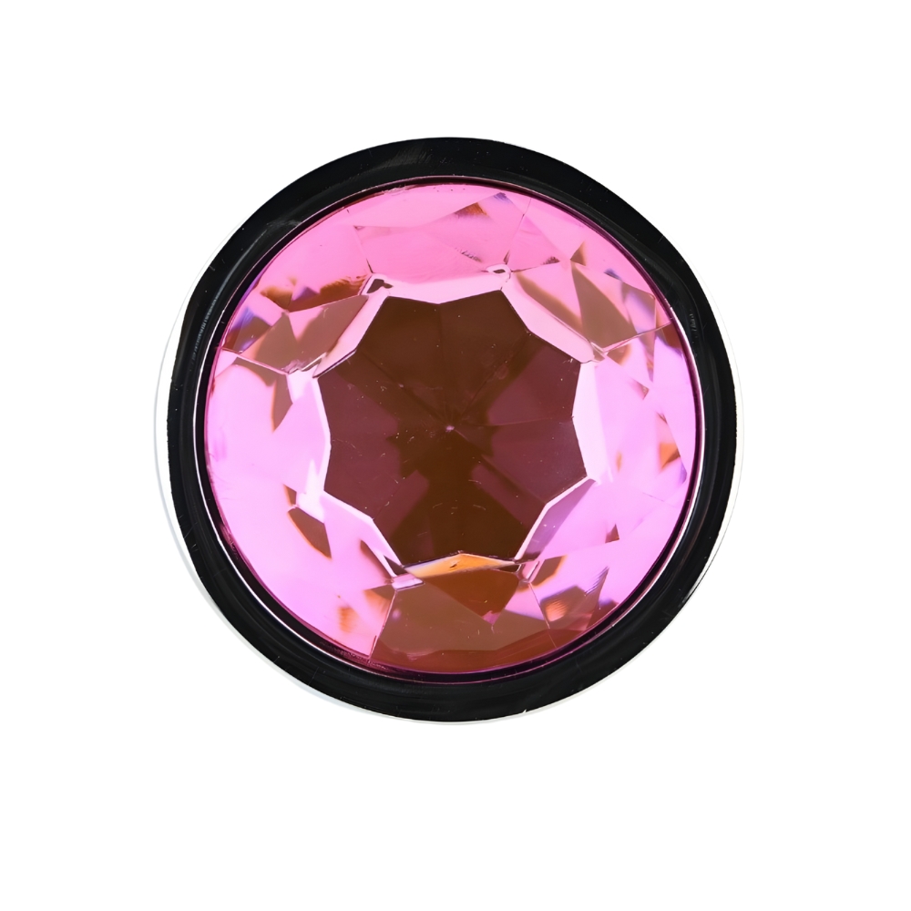 Toosh Silver Metal Butt Plug Large Pink Stone - Image 7