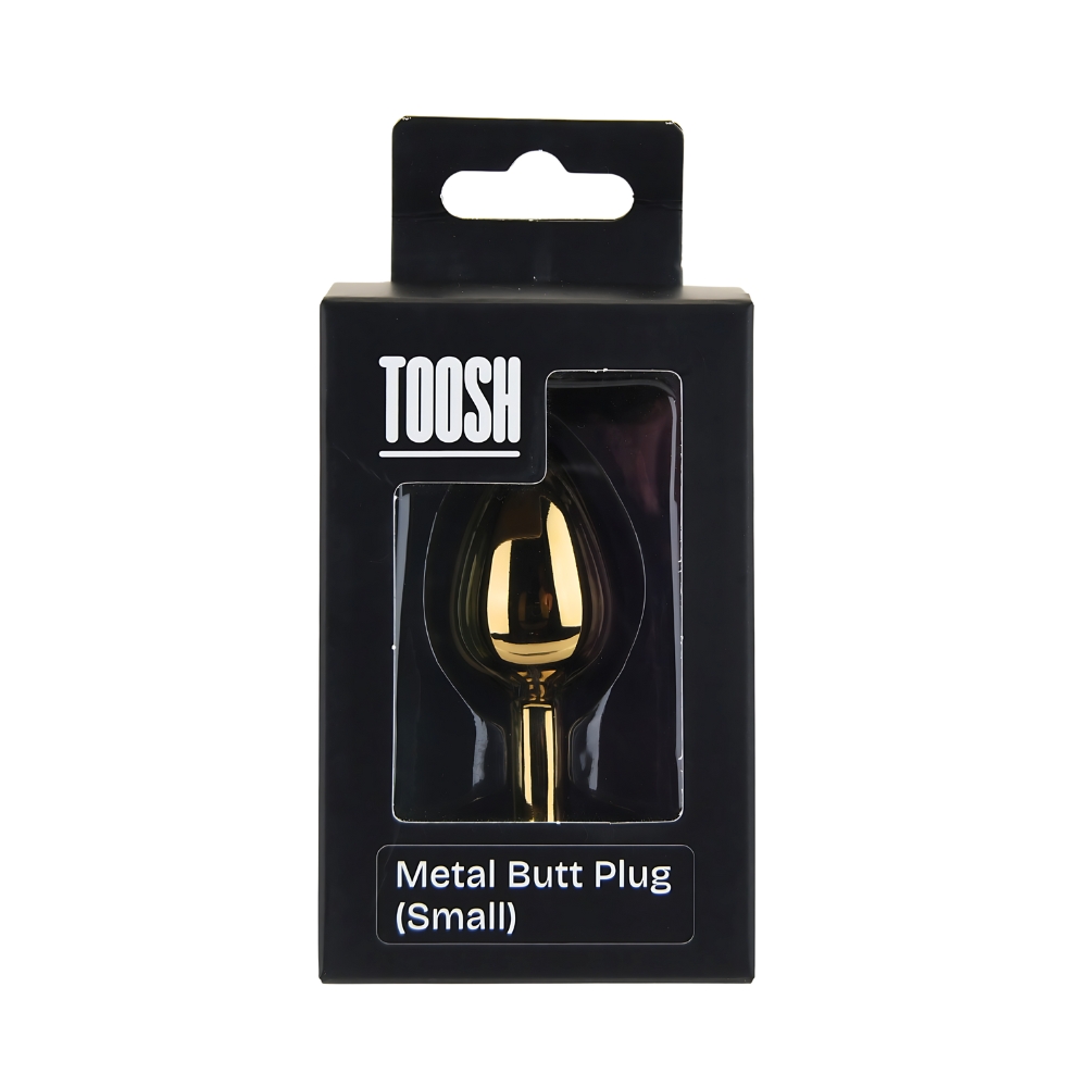 Toosh Gold Metal Butt Plug Small Pink Stone - Image 9