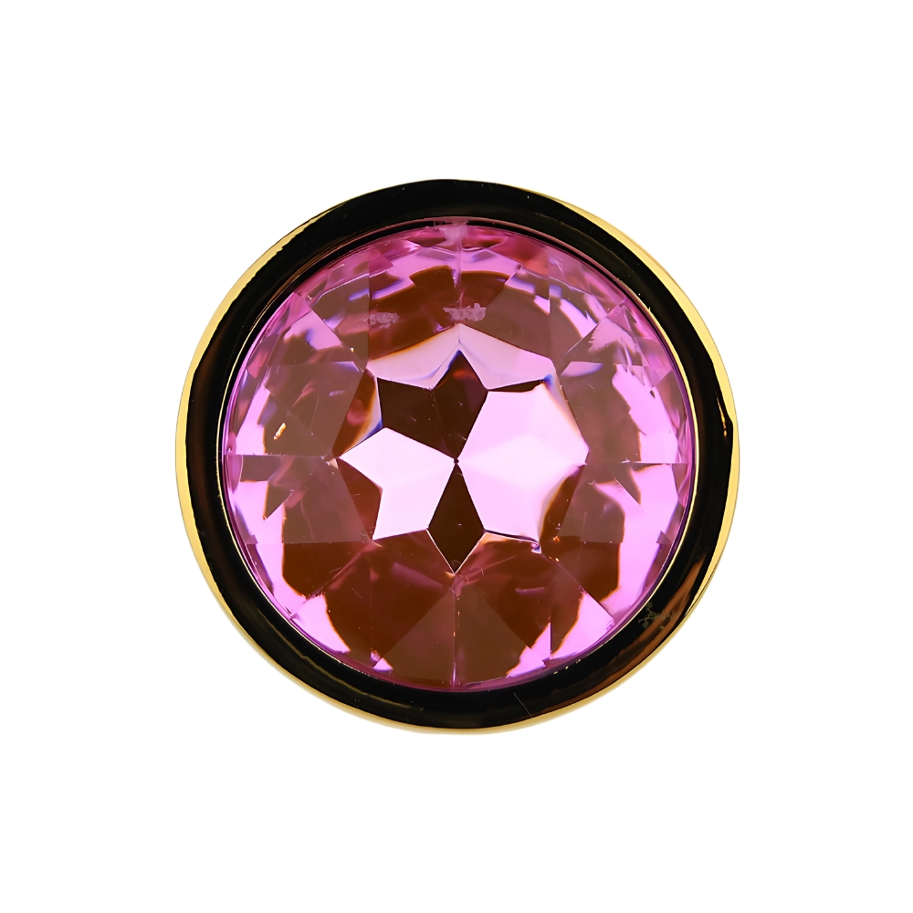 Toosh Gold Metal Butt Plug Small Pink Stone - Image 8