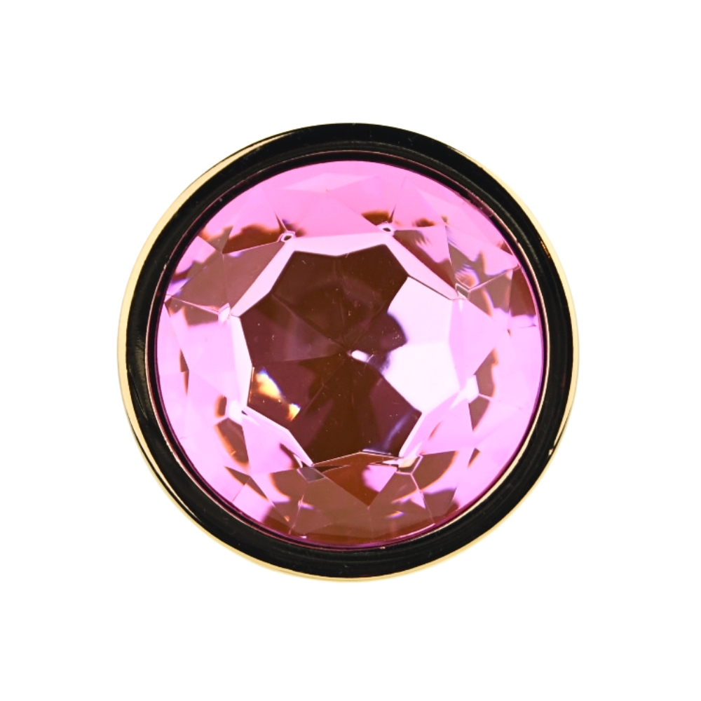 Toosh Gold Metal Butt Plug Large Pink Stone - Image 7