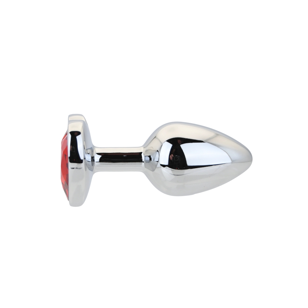Toosh Heart Shaped Silver with Red Stone Small - Image 4