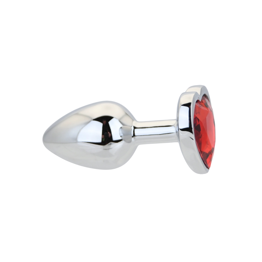Toosh Heart Shaped Silver with Red Stone Small - Image 5