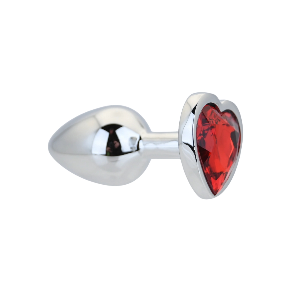 Toosh Heart Shaped Silver with Red Stone Small - Image 6