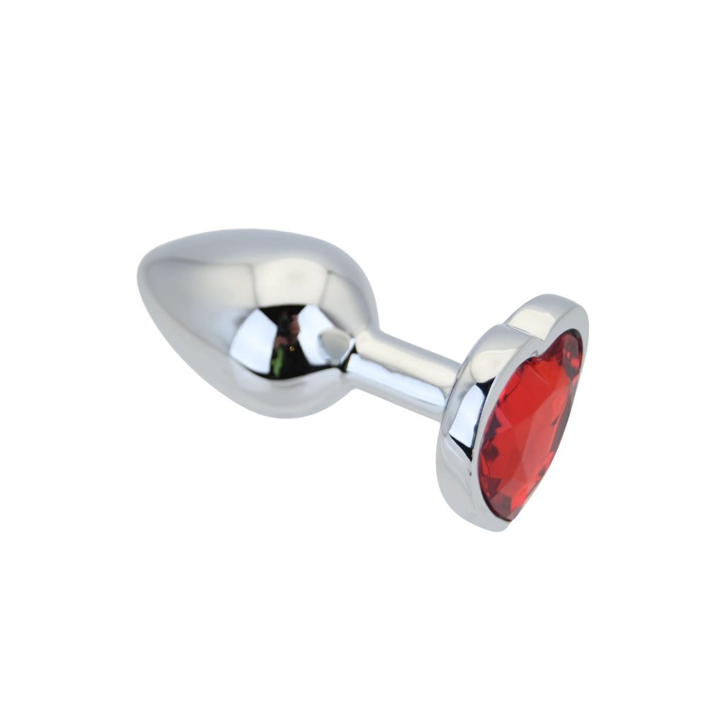 Toosh Heart Shaped Silver with Red Stone Small - Image 8
