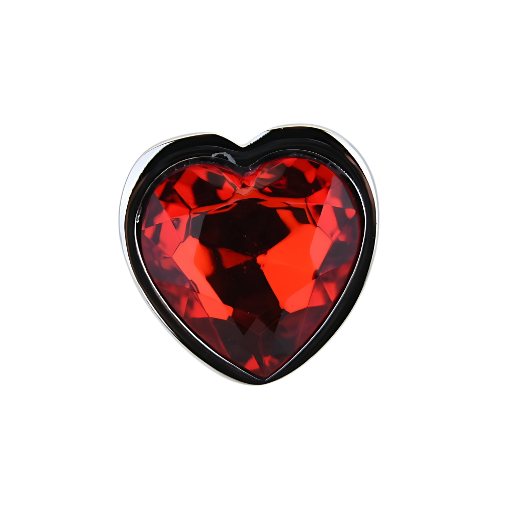 Toosh Heart Shaped Silver with Red Stone Small - Image 7