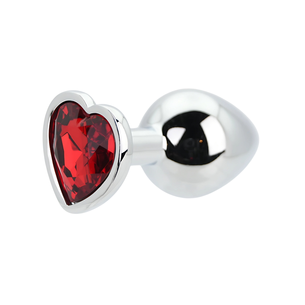 Toosh Heart Shaped Silver with Red Stone Medium - Image 3
