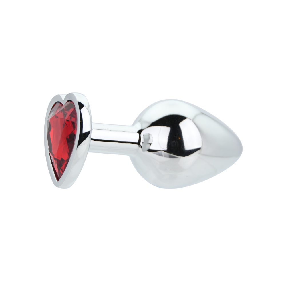 Toosh Heart Shaped Silver with Red Stone Medium - Image 6