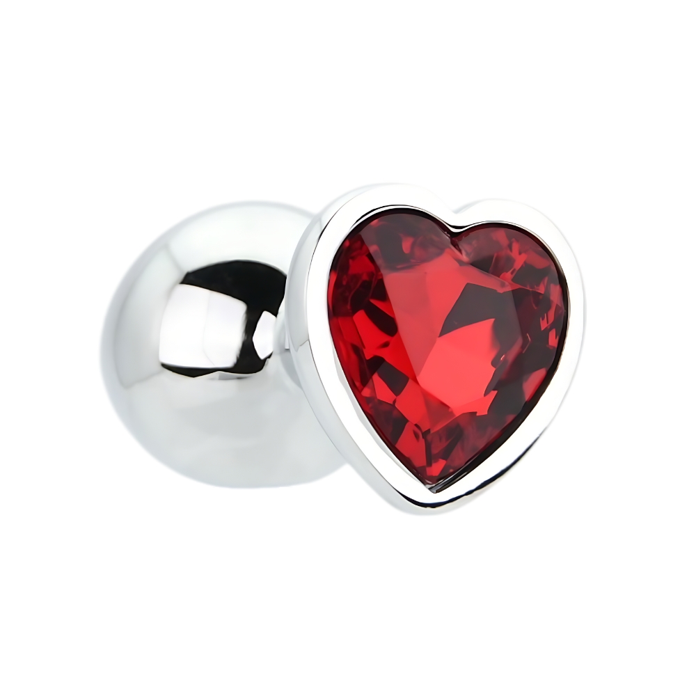 Toosh Heart Shaped Silver with Red Stone Medium - Image 8