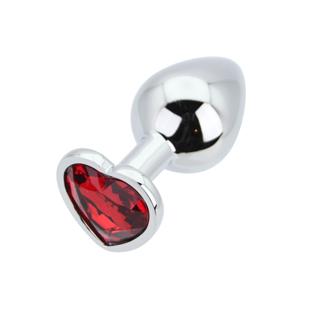 Toosh Heart Shaped Silver with Red Stone Medium - Image 7