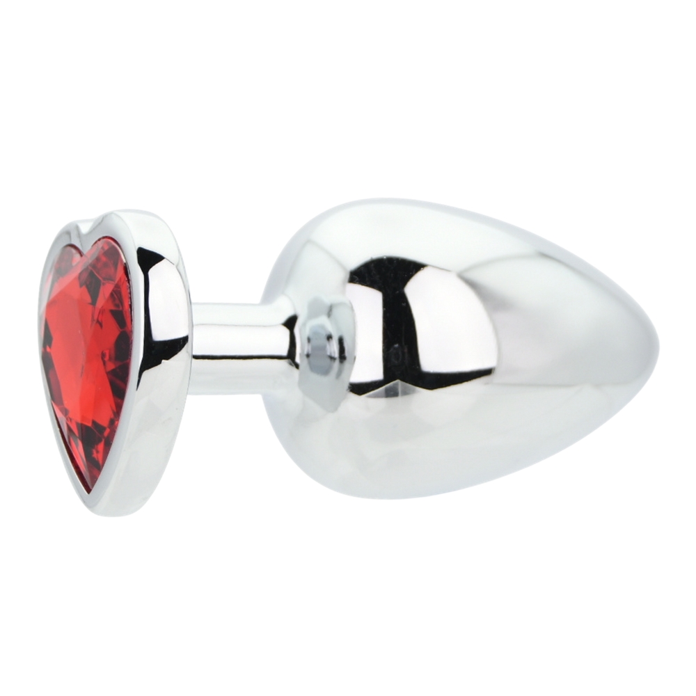 Toosh Heart Shaped Silver with Red Stone Large - Image 5
