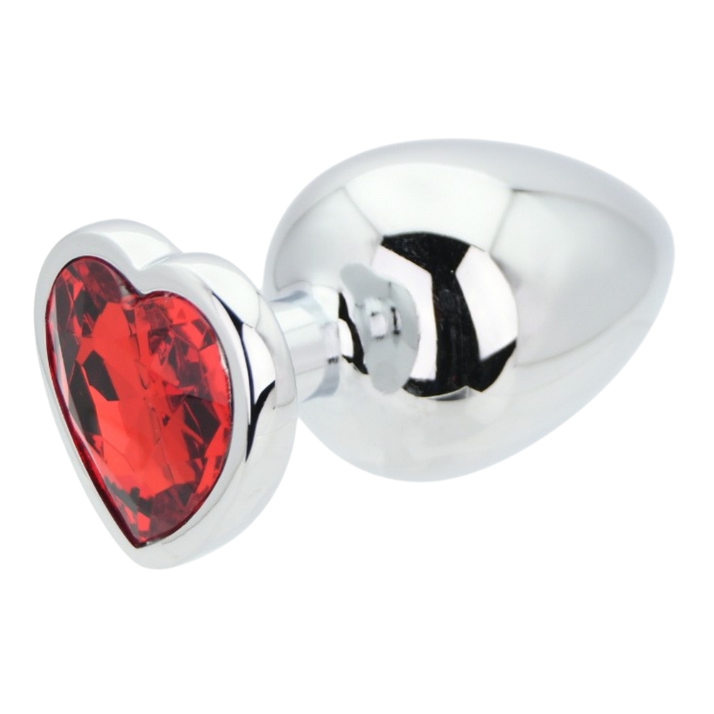 Toosh Heart Shaped Silver with Red Stone Large - Image 6