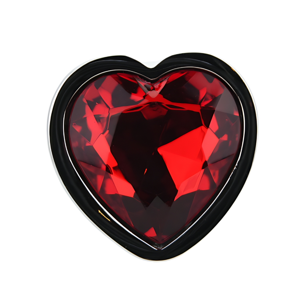 Toosh Heart Shaped Silver with Red Stone Large - Image 8