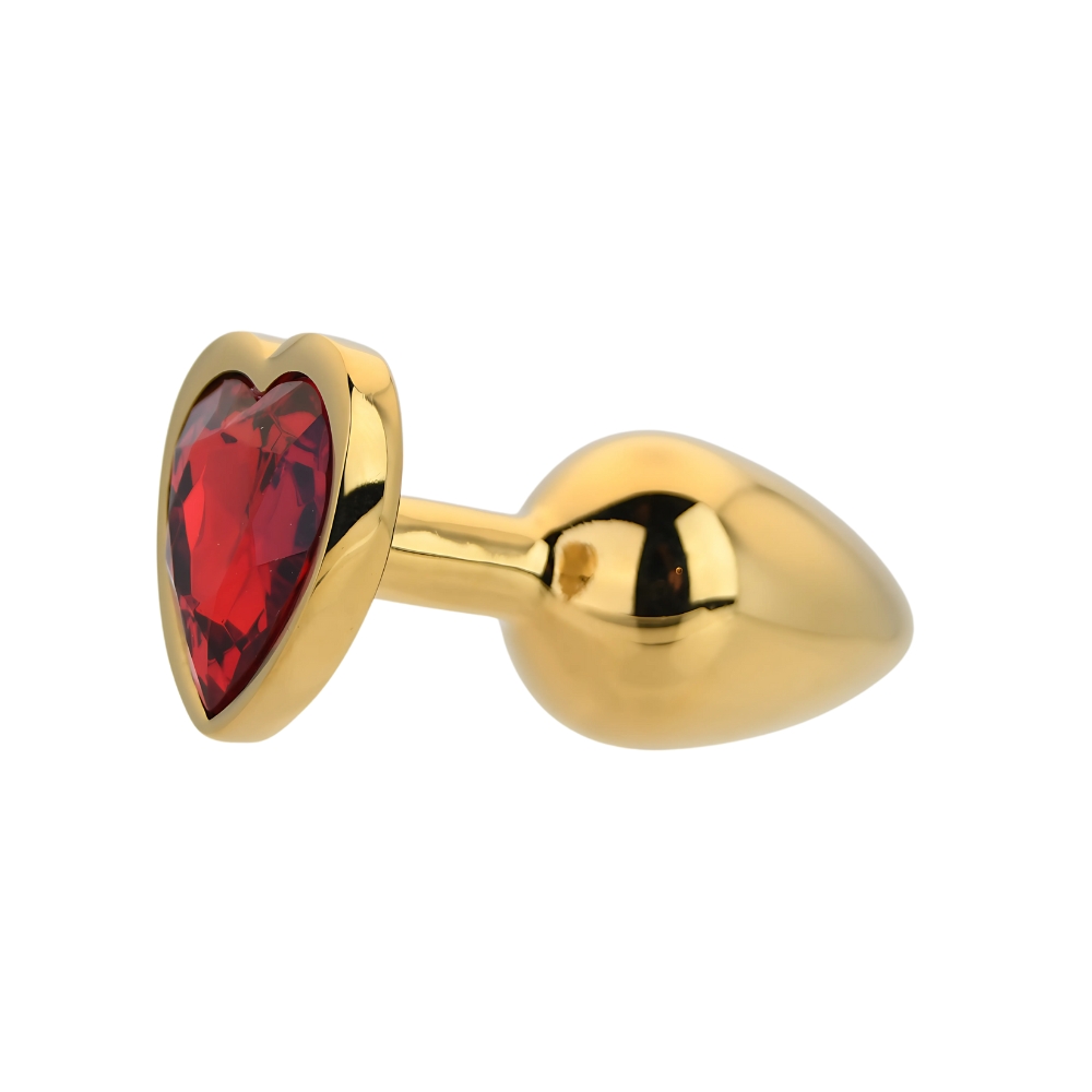 Toosh Heart Shaped Gold with Red Stone Small - Image 6