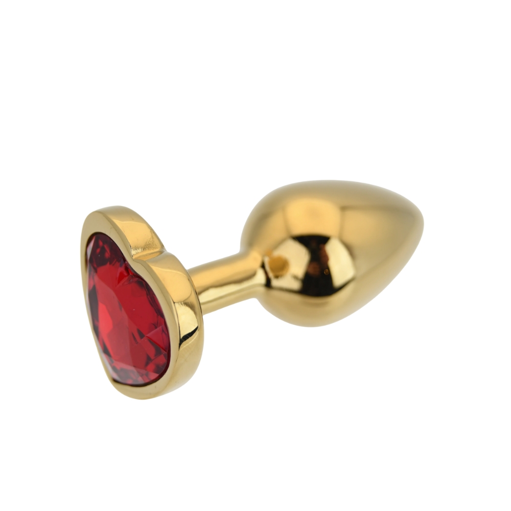 Toosh Heart Shaped Gold with Red Stone Small - Image 7
