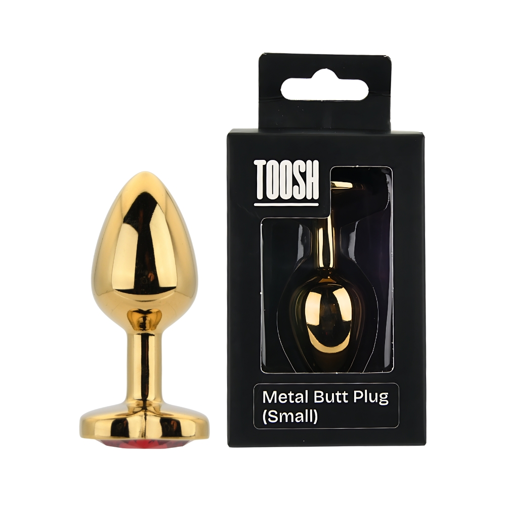 Toosh Heart Shaped Gold with Red Stone Small