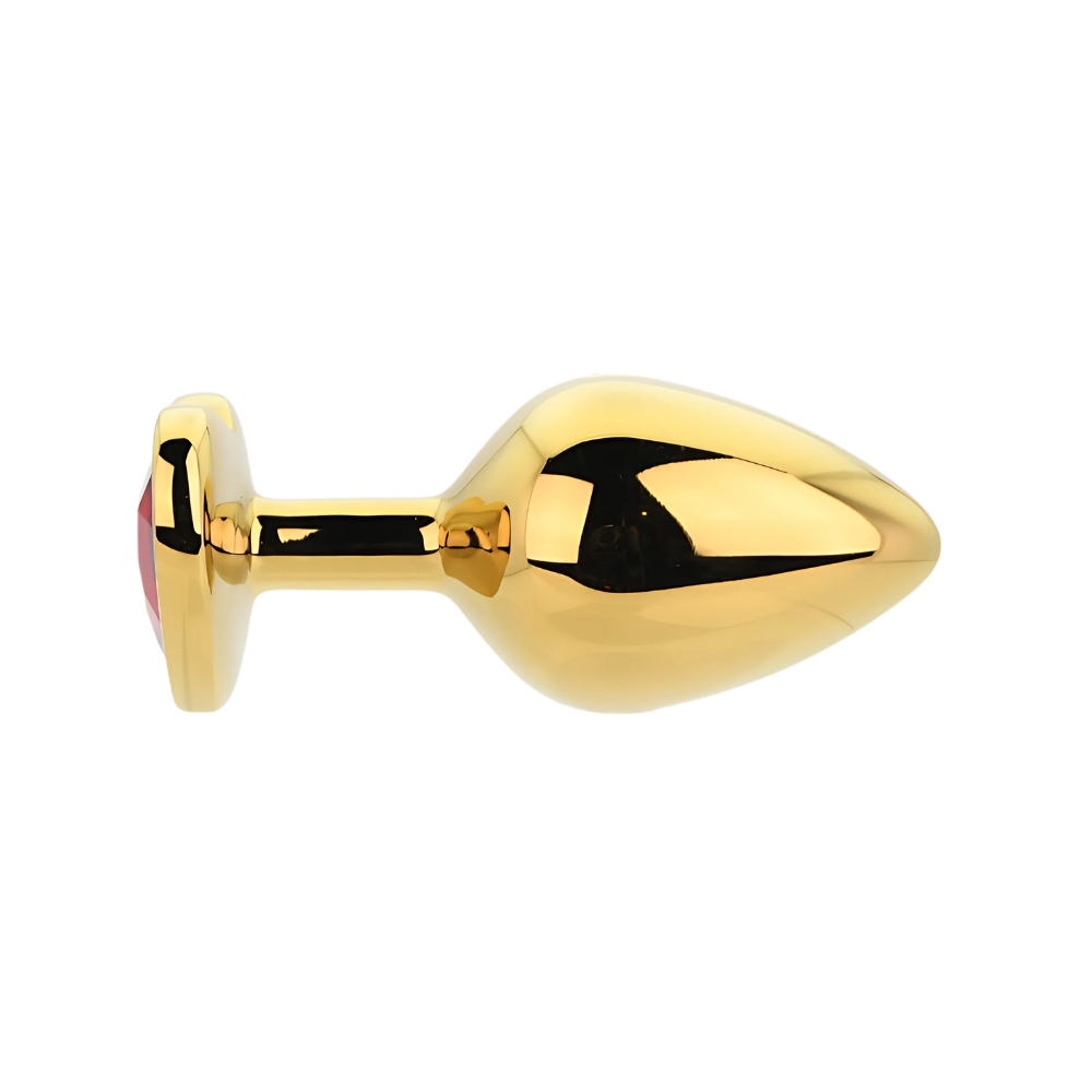 Toosh Heart Shaped Gold with Red Stone Medium - Image 5