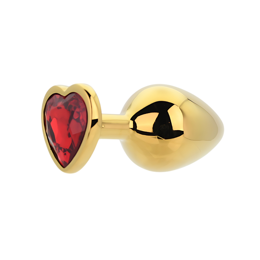 Toosh Heart Shaped Gold with Red Stone Medium - Image 3