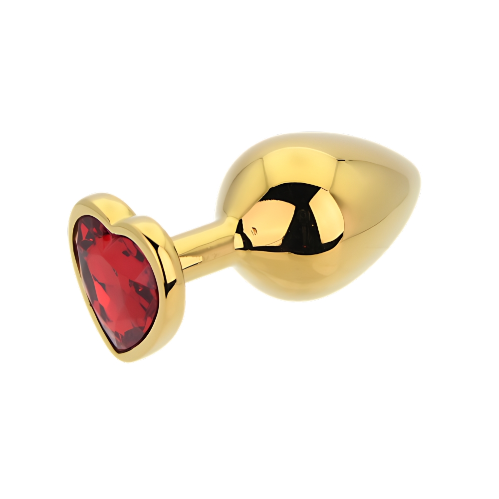 Toosh Heart Shaped Gold with Red Stone Medium - Image 4