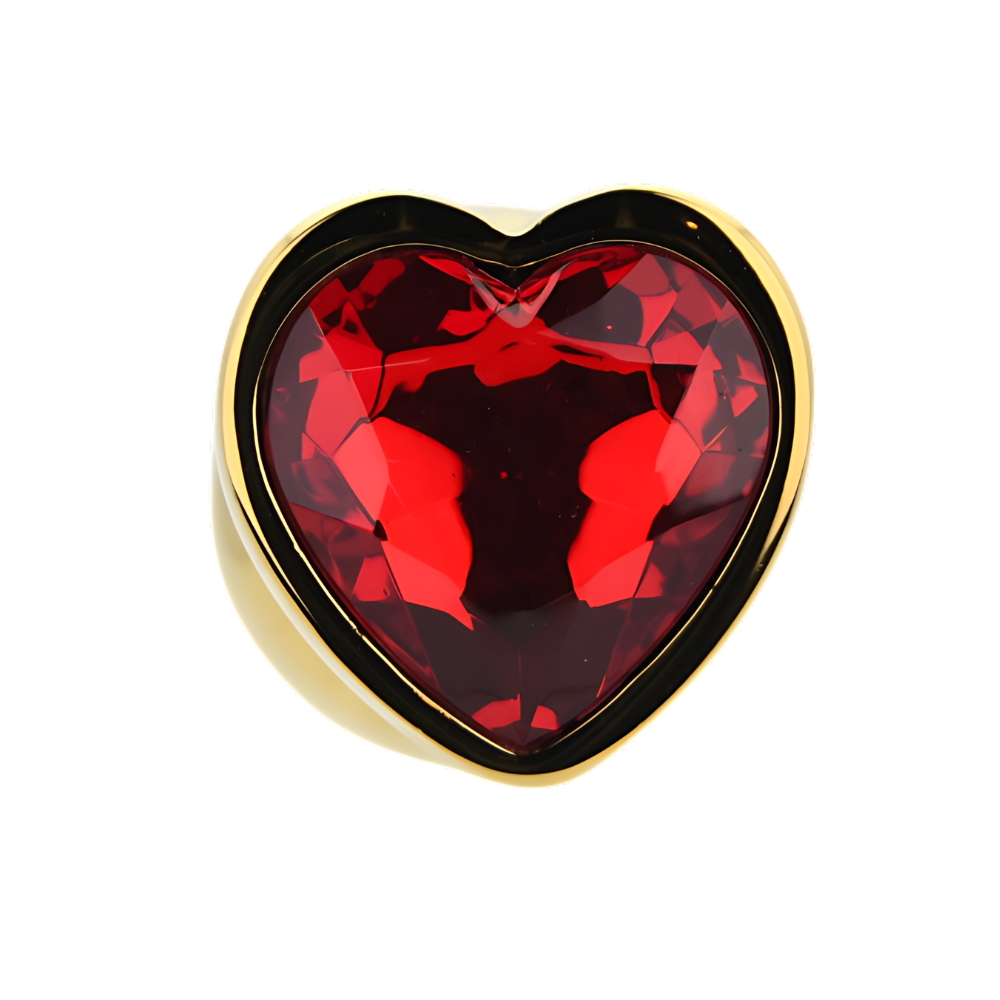 Toosh Heart Shaped Gold with Red Stone Medium - Image 7