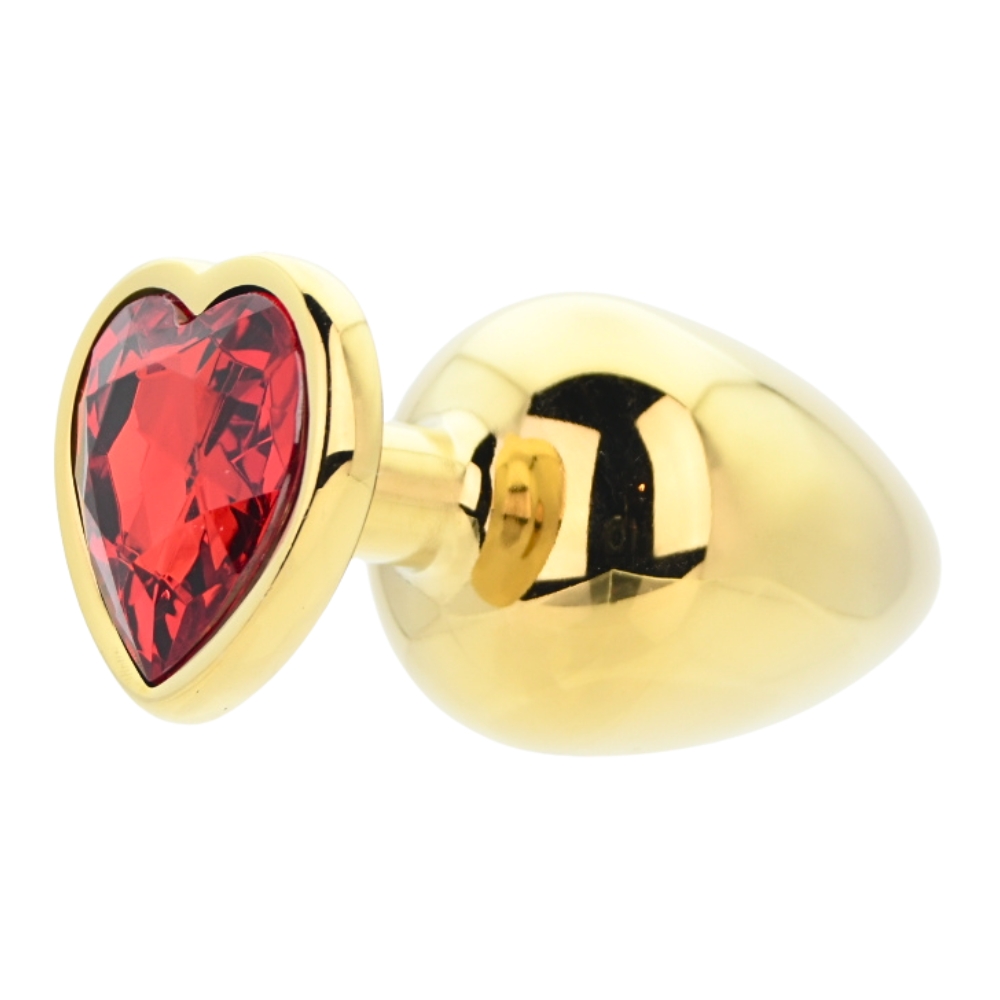 Toosh Heart Shaped Gold with Red Stone Large - Image 6
