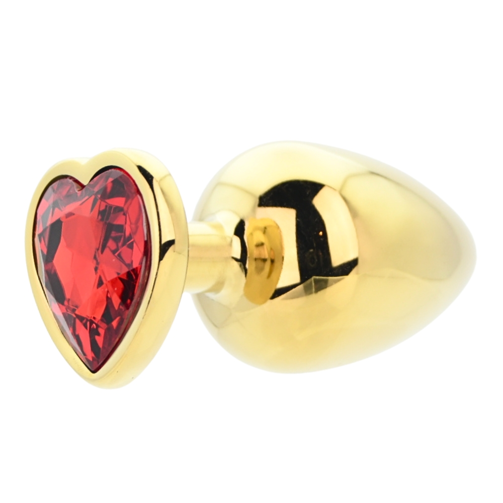Toosh Heart Shaped Gold with Red Stone Large - Image 5