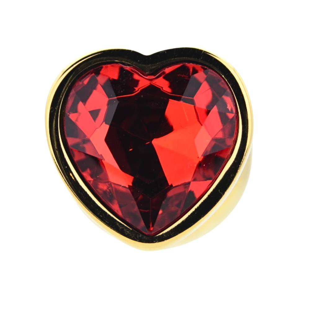 Toosh Heart Shaped Gold with Red Stone Large - Image 7