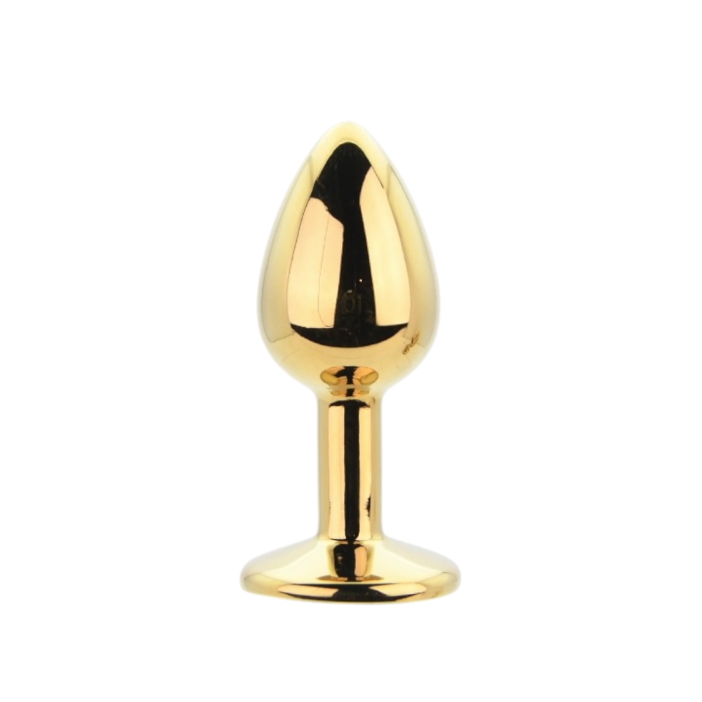 Toosh Metal Butt Plug Gold Set of 3 Clear Stone - Image 7