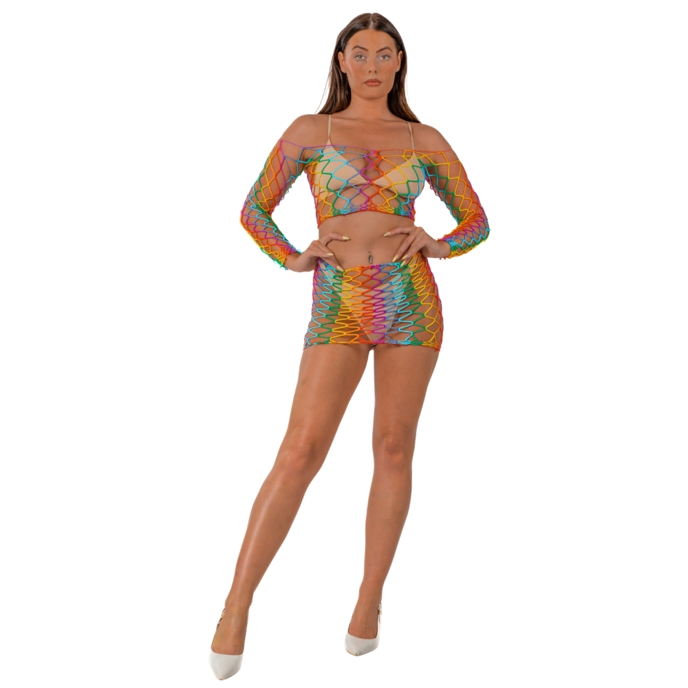 Lace by LJ Rainbow Crop Top and Skirt Set - Image 3