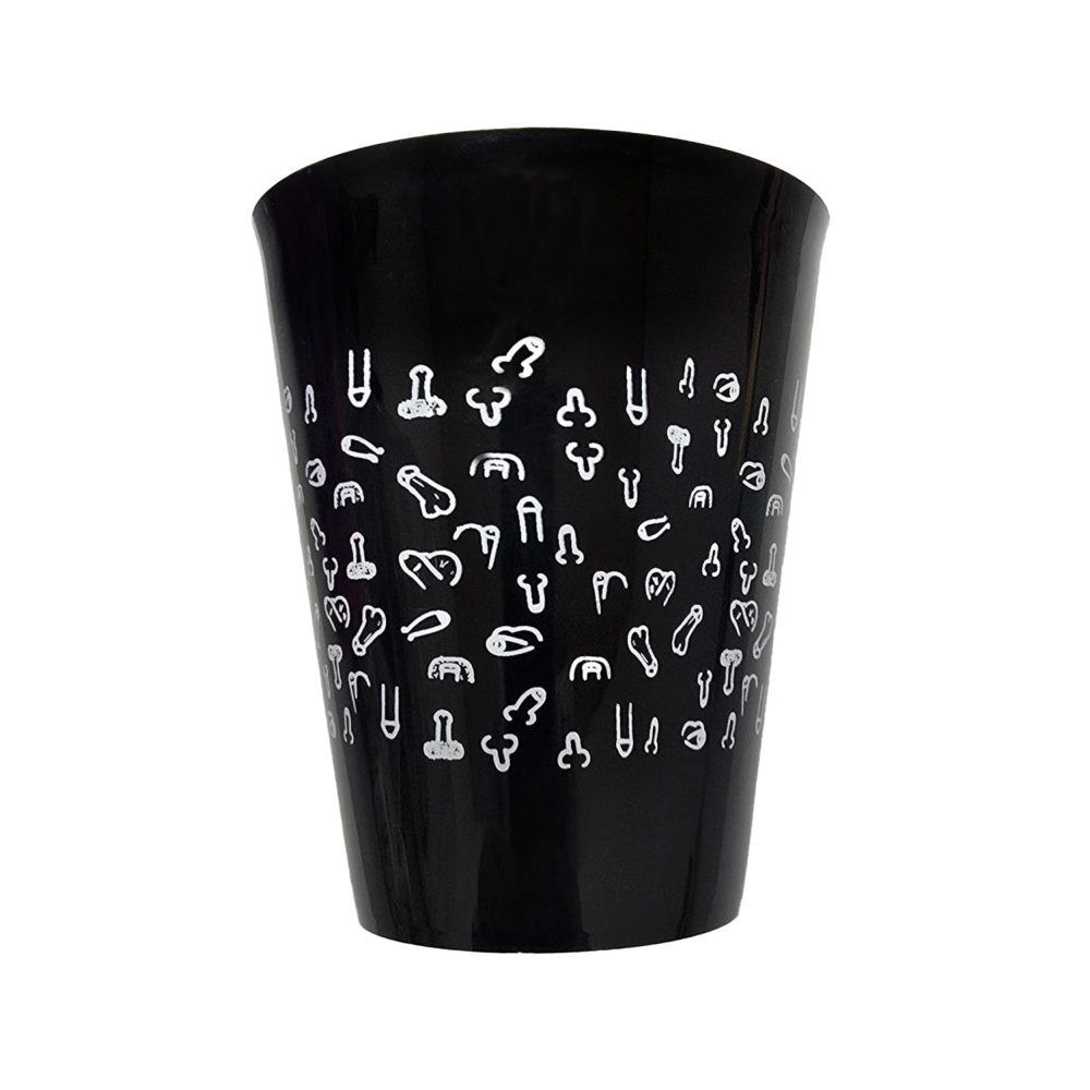 Penis Covered Cup Black 500ml (Pack of 12)