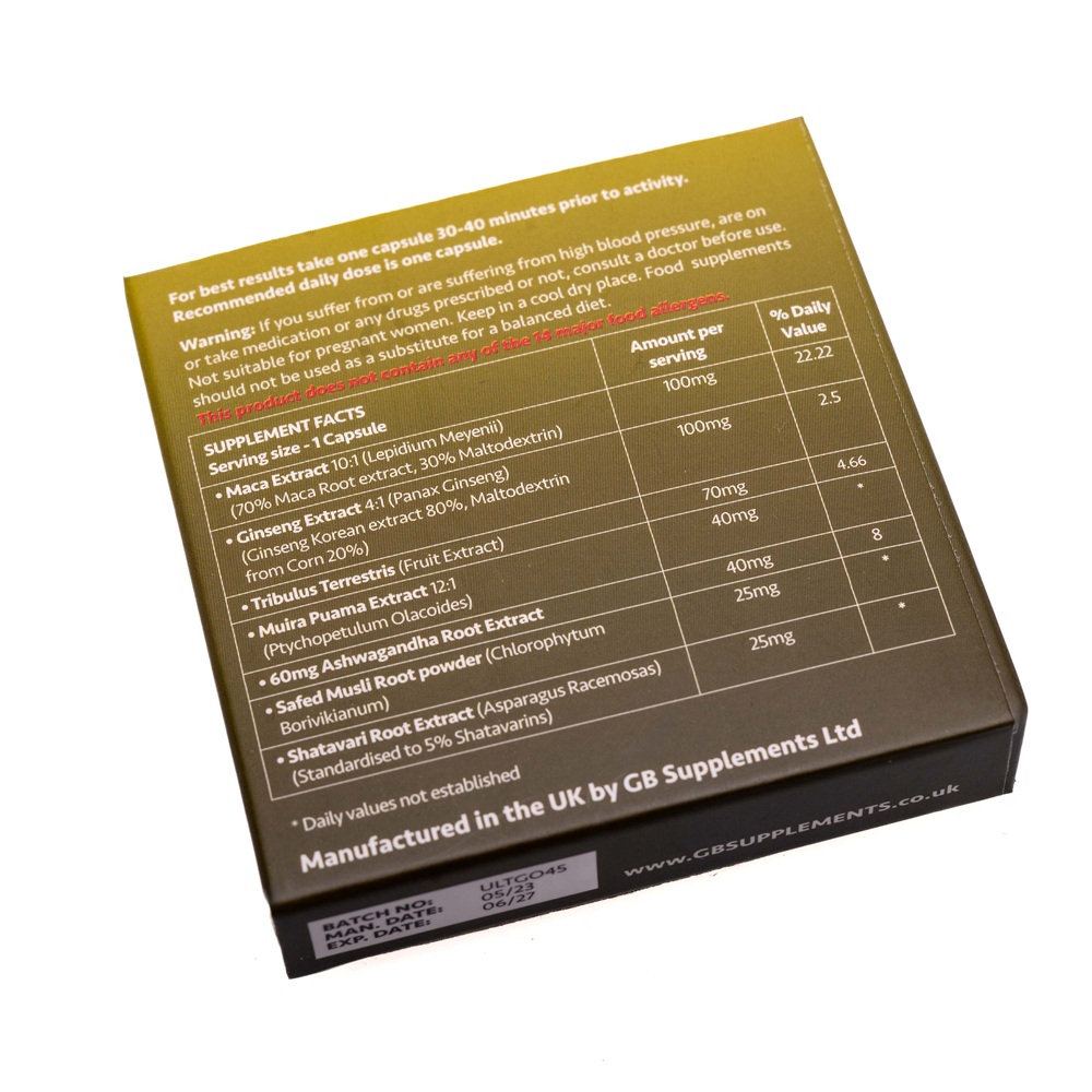 Ultra Gold Male Support and Delay 1 Capsule Pack - Image 5