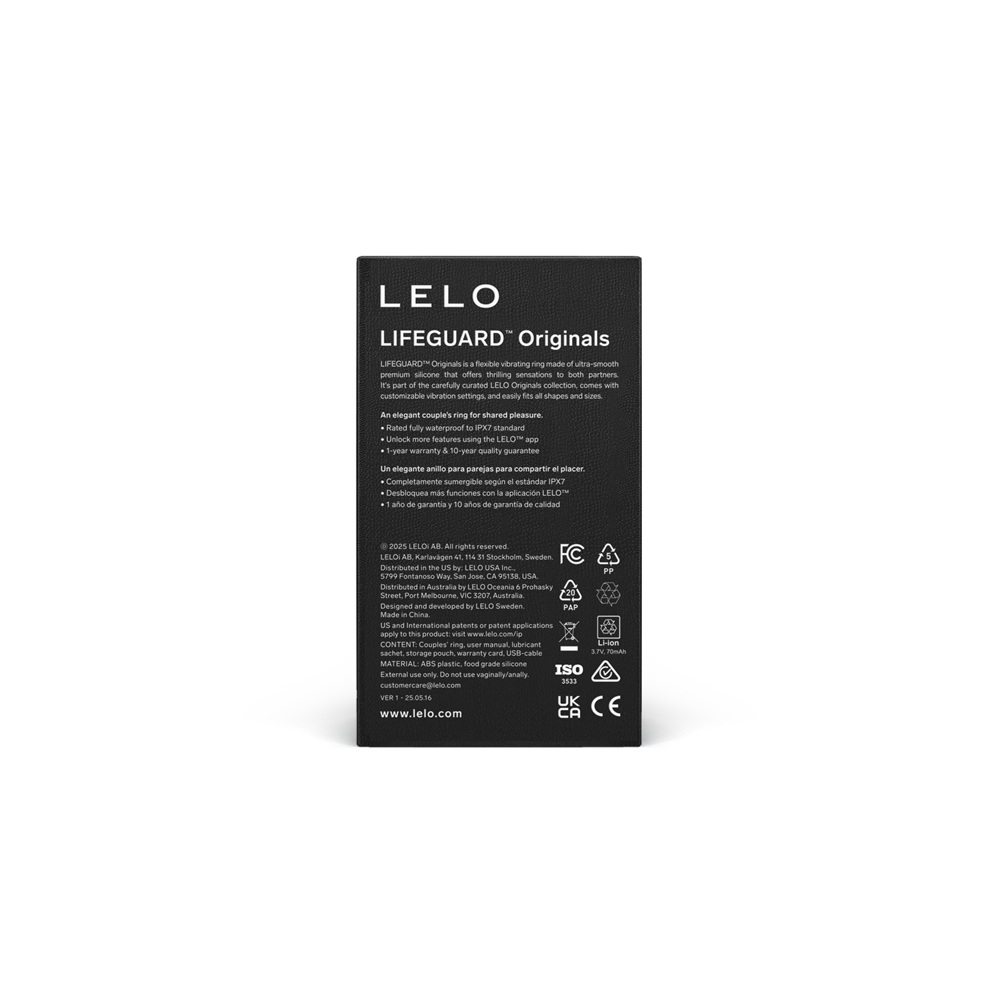 Lelo Originals LIFEGUARD Vibrating Cock Ring - Image 6