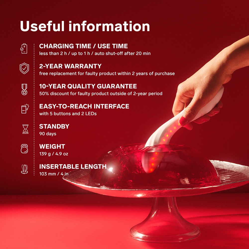 LELO Mona Spectra Red LED Light G-Spot Vibrator - Image 13