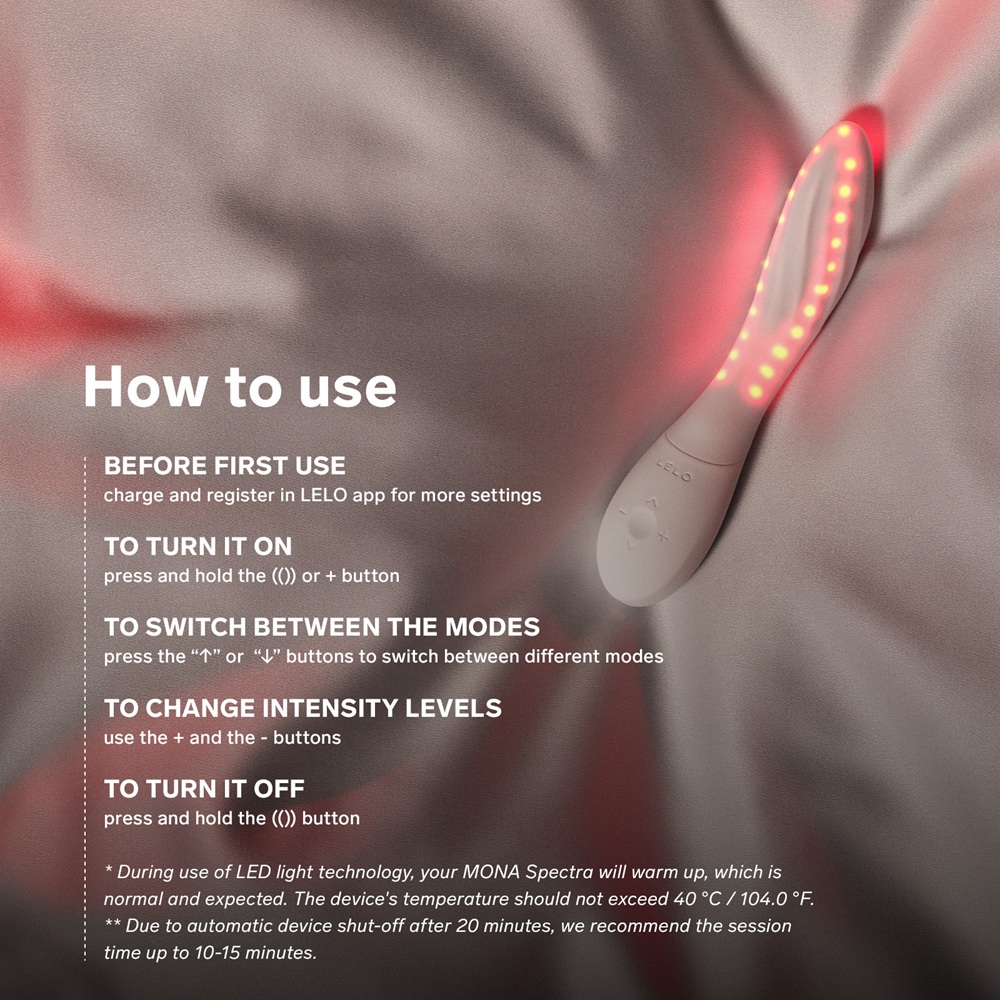 LELO Mona Spectra Red LED Light G-Spot Vibrator - Image 14